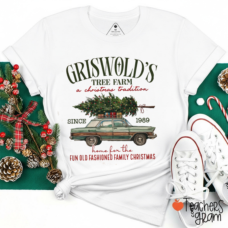 Tree Farm A Christmas Tradition Teacher T-Shirt