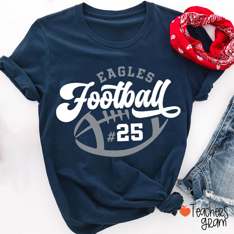 Personalized Mascot Sport And Number Game Day Teacher T-Shirt