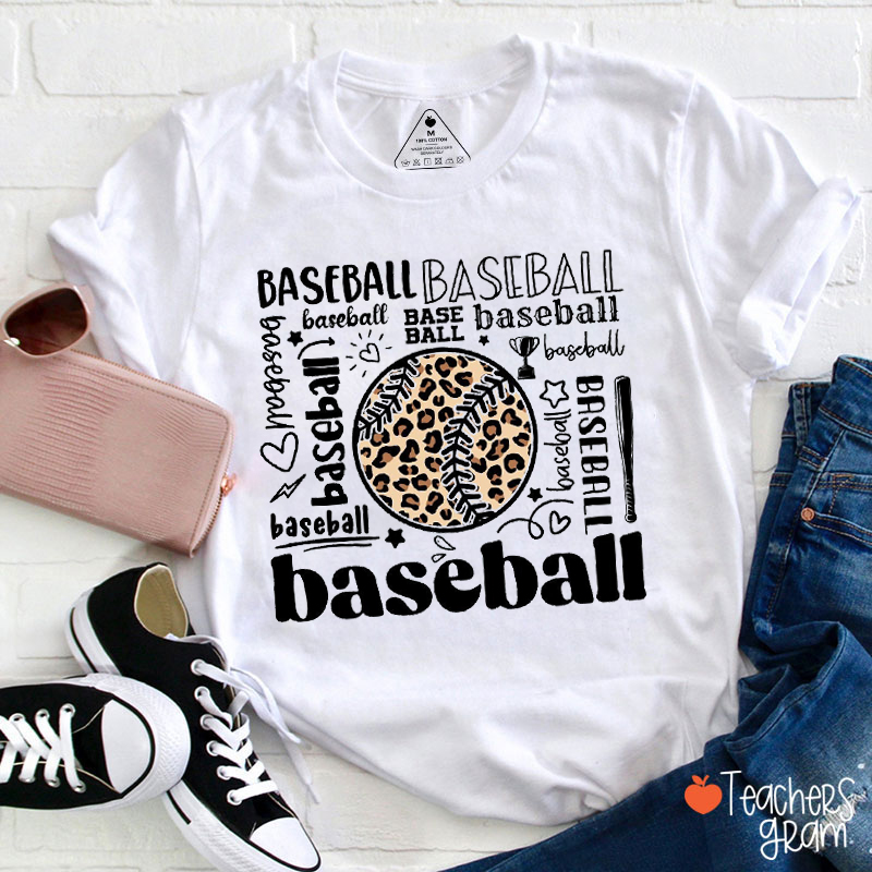 Personalized Sport Leopard Design Fonts Teacher T-Shirt