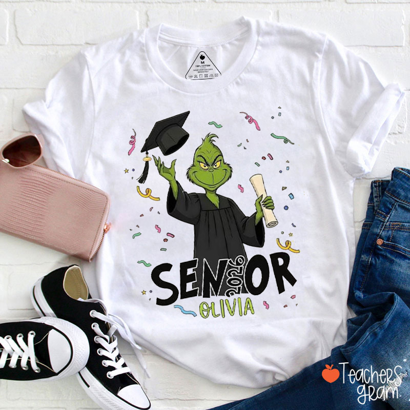 Personalized Graduation Green Guy Teacher T-Shirt