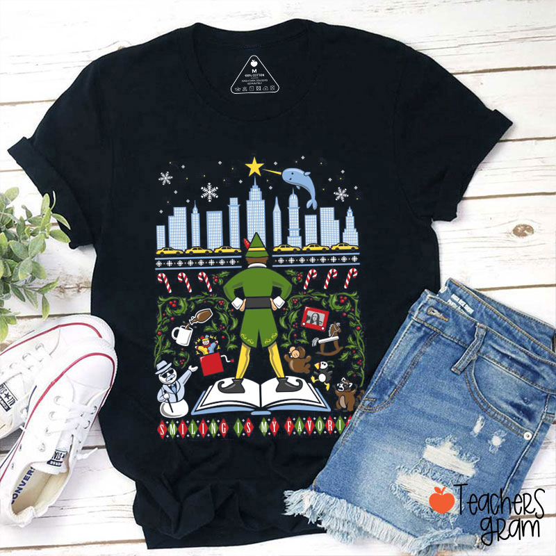 Smiling Is My Favorite Christmas Teacher T-Shirt