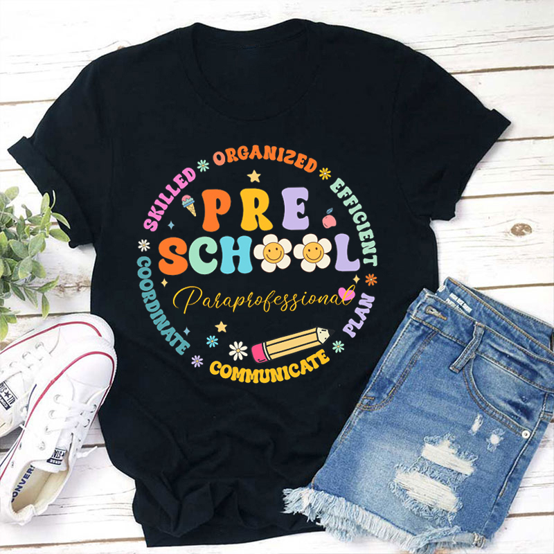 Personalized Skilled Organized Efficient Teacher T-Shirt