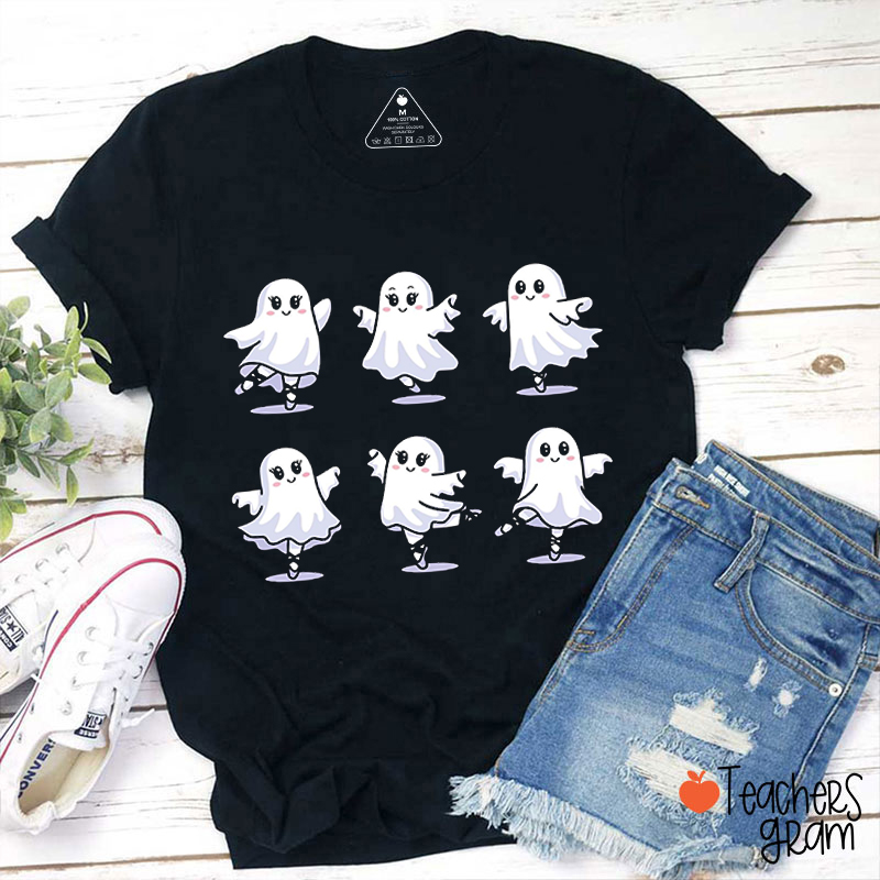 Elegant Dancing Ghosts Teacher T-Shirt