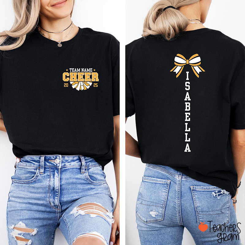 Personalized Team Name Cheer For Them Game Day Teacher Two Sided T-Shirt
