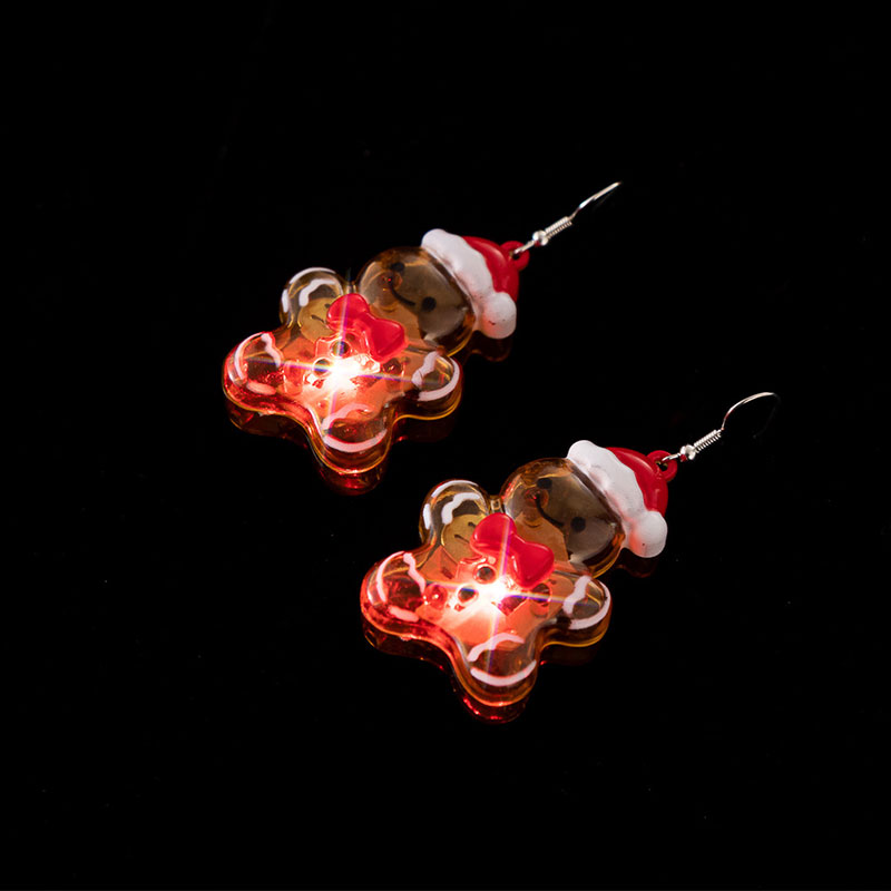 Christmas Gingerbread Man Holiday Glow Teacher Earrings