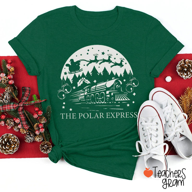The Polar Express Christmas Vibes Teacher T-Shirt
