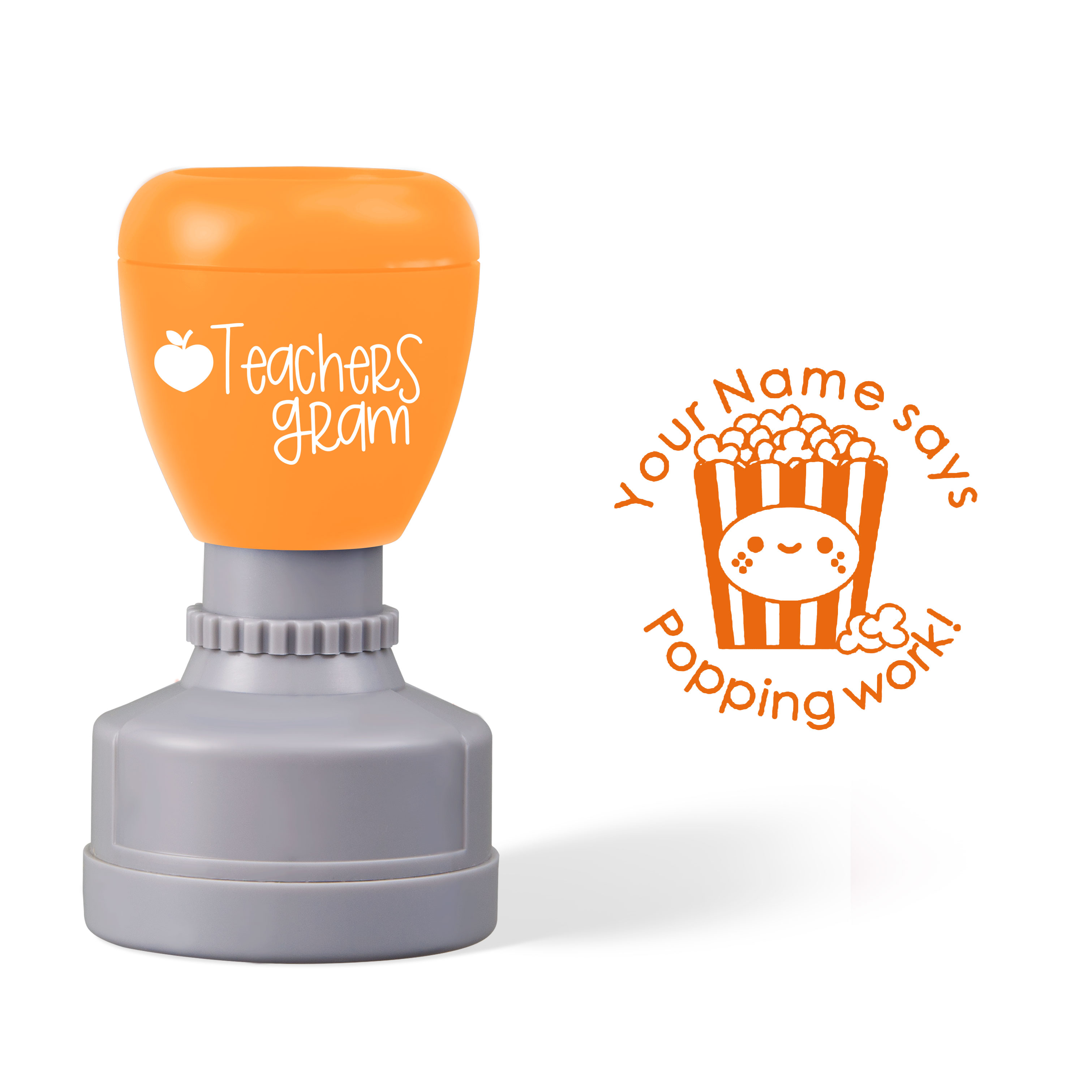 Personalized Popping Work Teacher Stamp