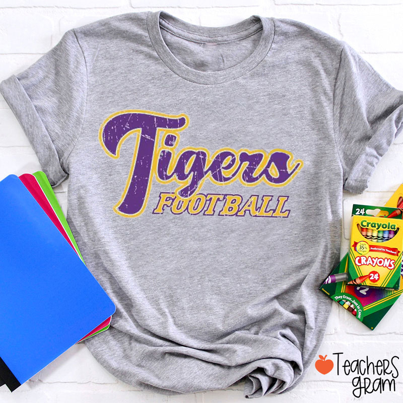 Personalized Mascot And Sport School Spirit Contrast Color Fonts Teacher T-Shirt