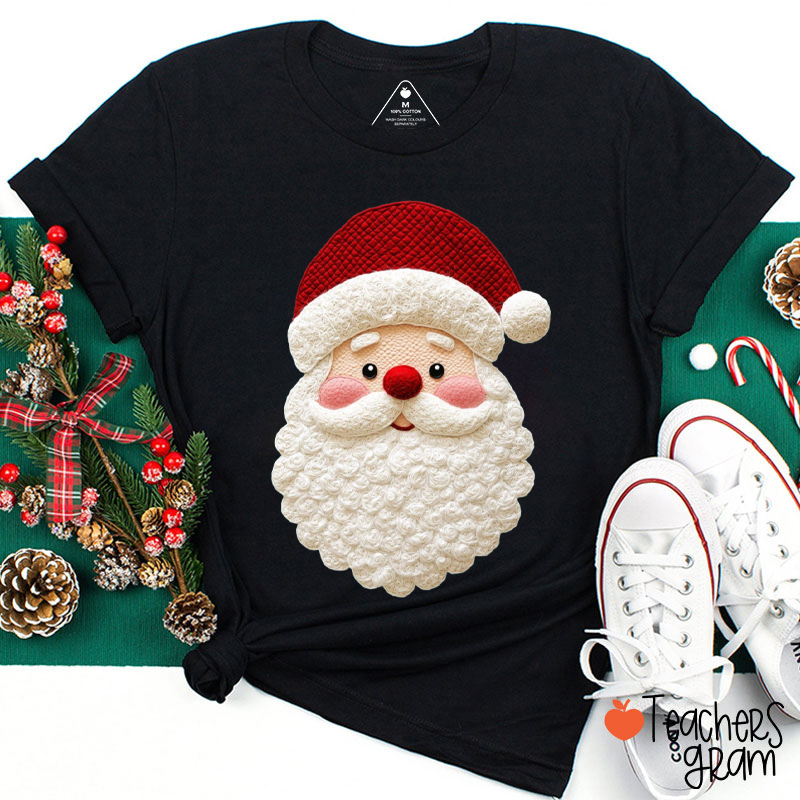 Faux Yarn Santa Teacher T-shirt