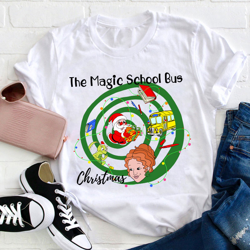 The Magic School Bus Christmas Teacher T-Shirt