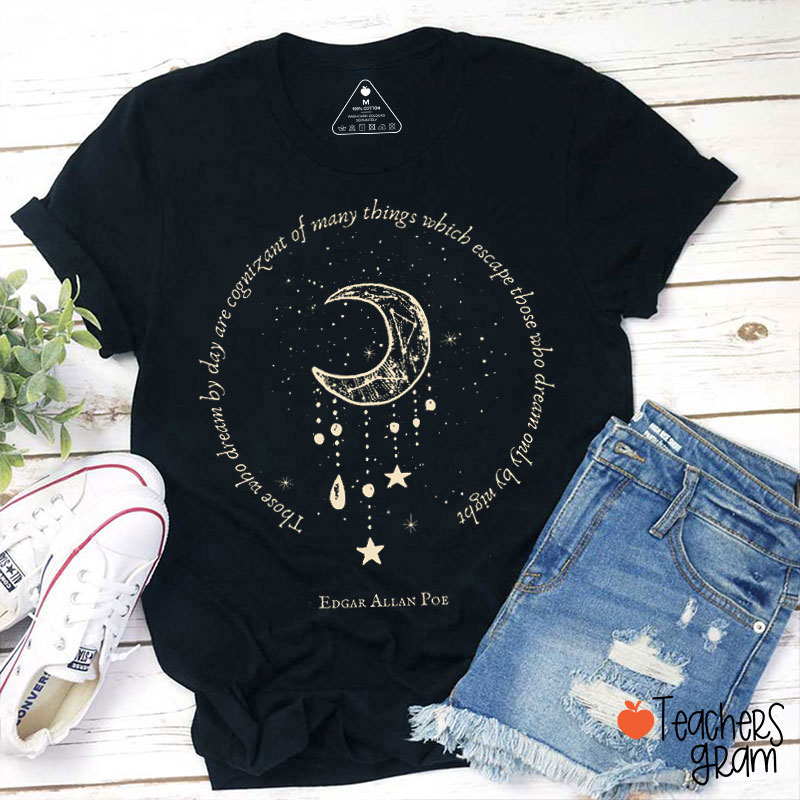 Dark Academia Poet Edgar Allan Poe Teacher T-Shirt