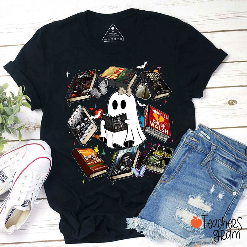 Book Lover Reading Ghost Teacher T-Shirt