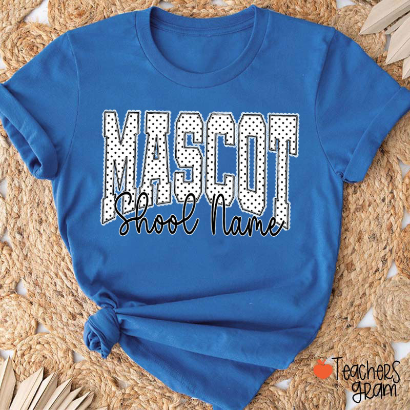 Personalized Mascot Cute Polka Dot Letter Teacher T-Shirt