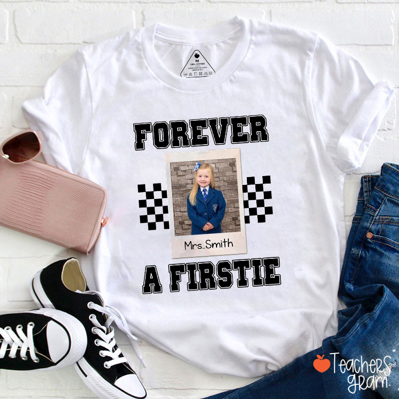 Personalized Grade With Photo Checkered Teacher T-Shirt