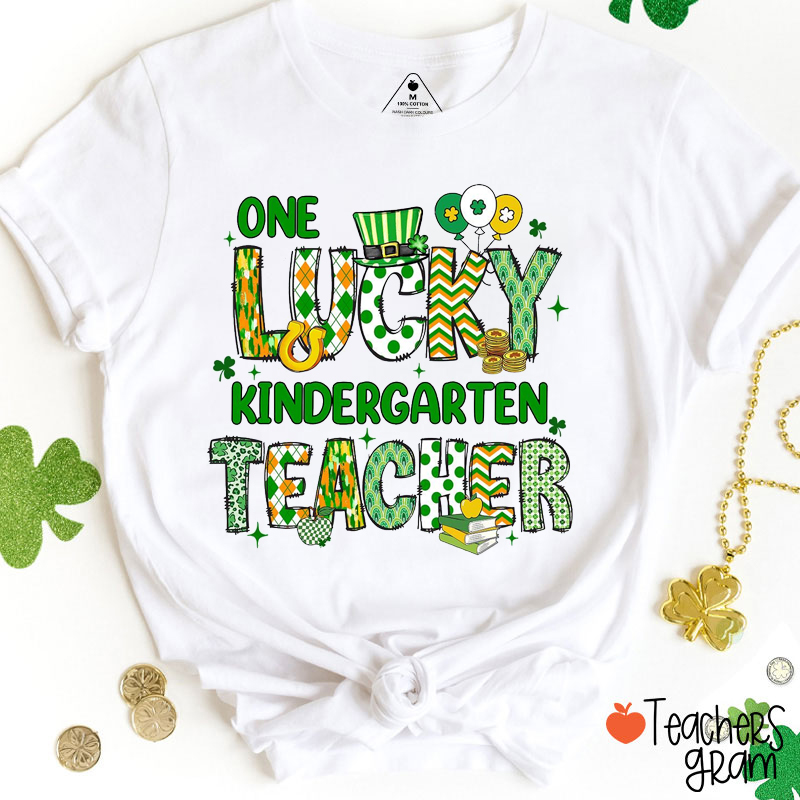 Personalized Grade One Lucky Teacher T-Shirt