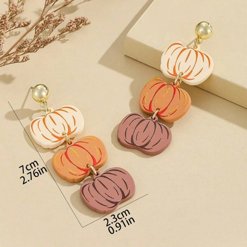 Thanksgiving Pumpkin Teacher Acrylic Earrings