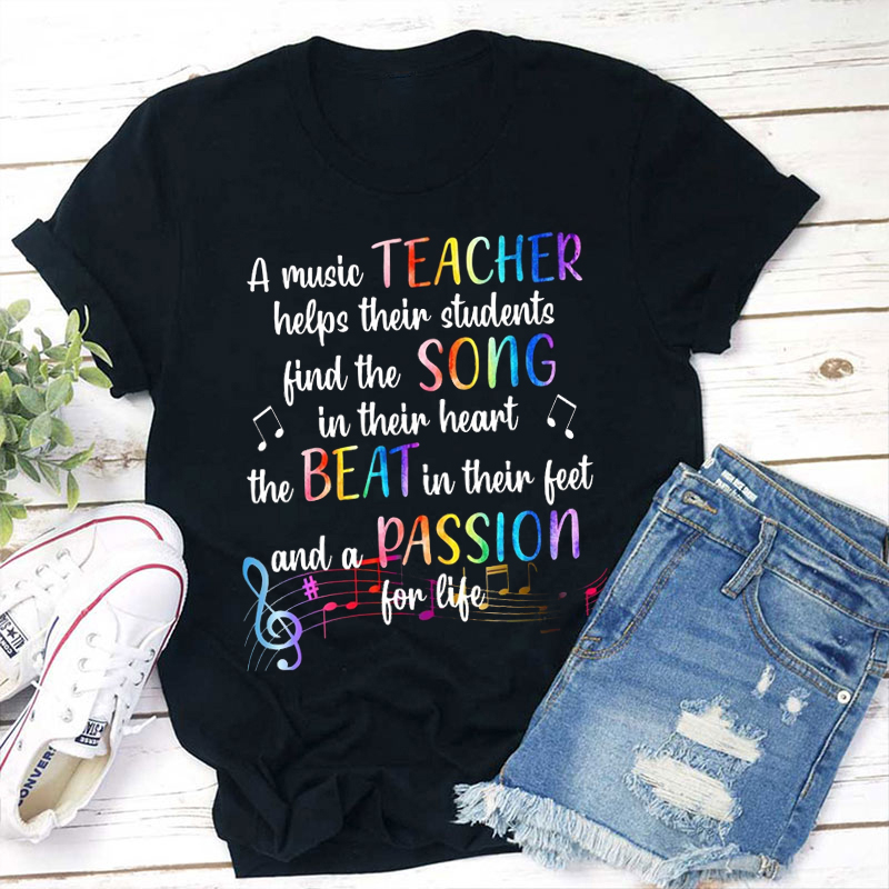 A Music Teacher Helps Their Students Find The Song Teacher T-Shirt