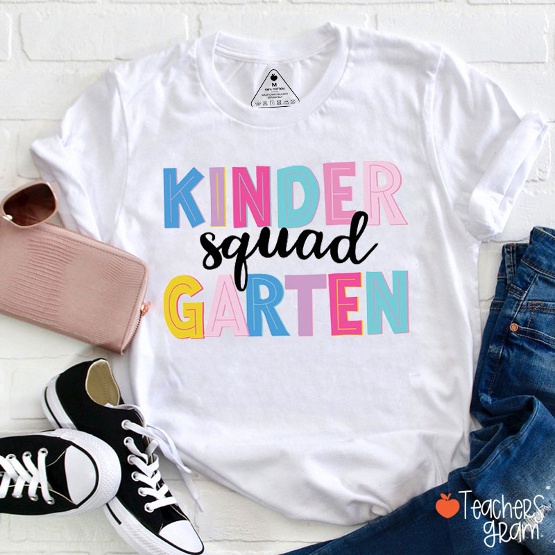 Personalized Colorful Letter Grade Squad Teacher T-Shirt
