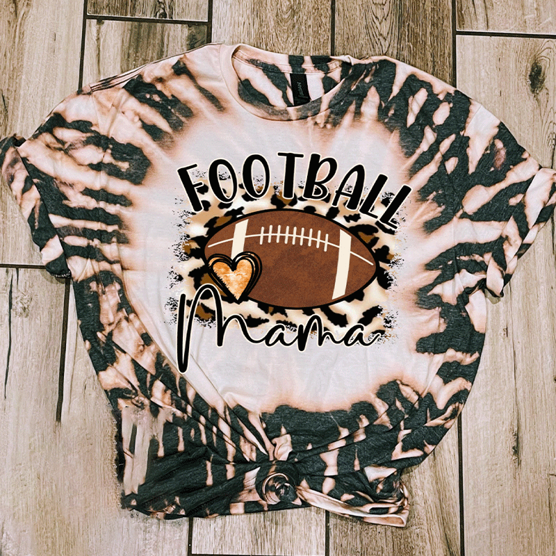 Personalized Football Bleached Teacher Printed T-Shirt
