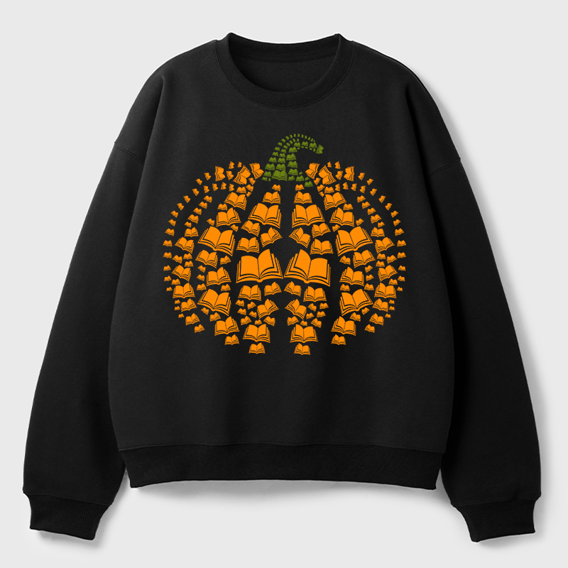 Halloween Pumpkins And Books Teacher Fleece Sweatshirt
