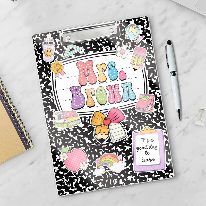 Personalized Name Notebook Style Teacher Clipboard