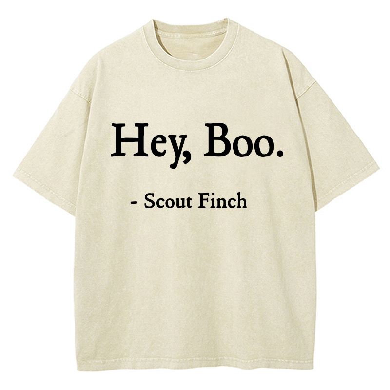 Hey Boo Teacher Washed T-Shirt