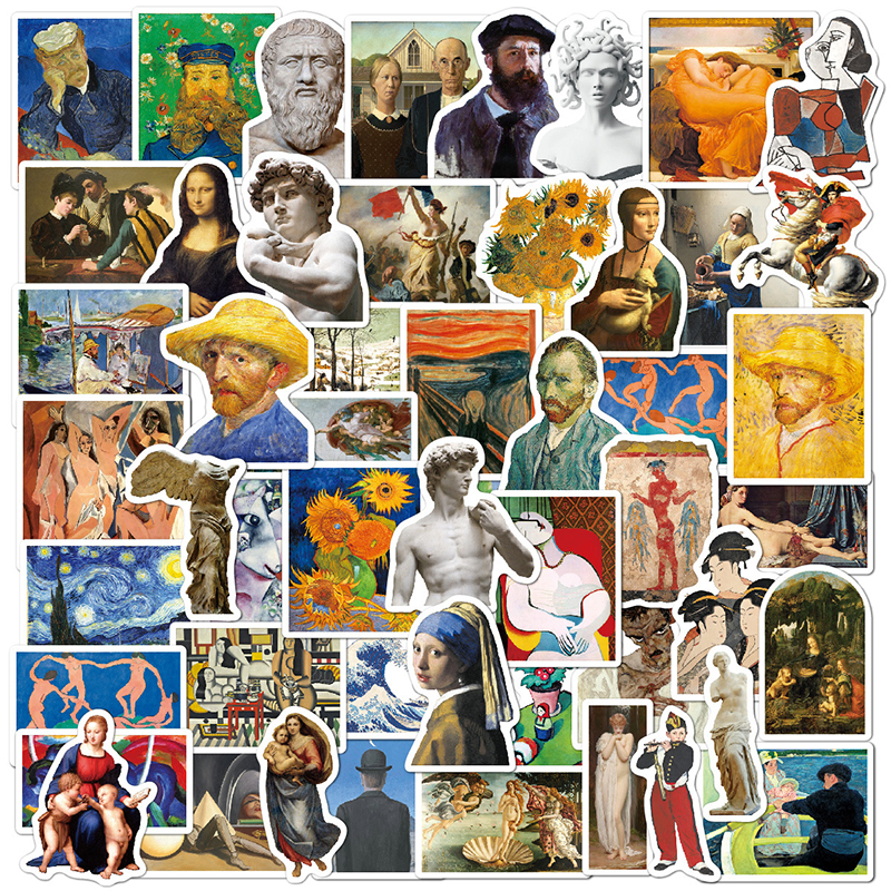 Oil Paintings Art 52 PCS Stickers Pack