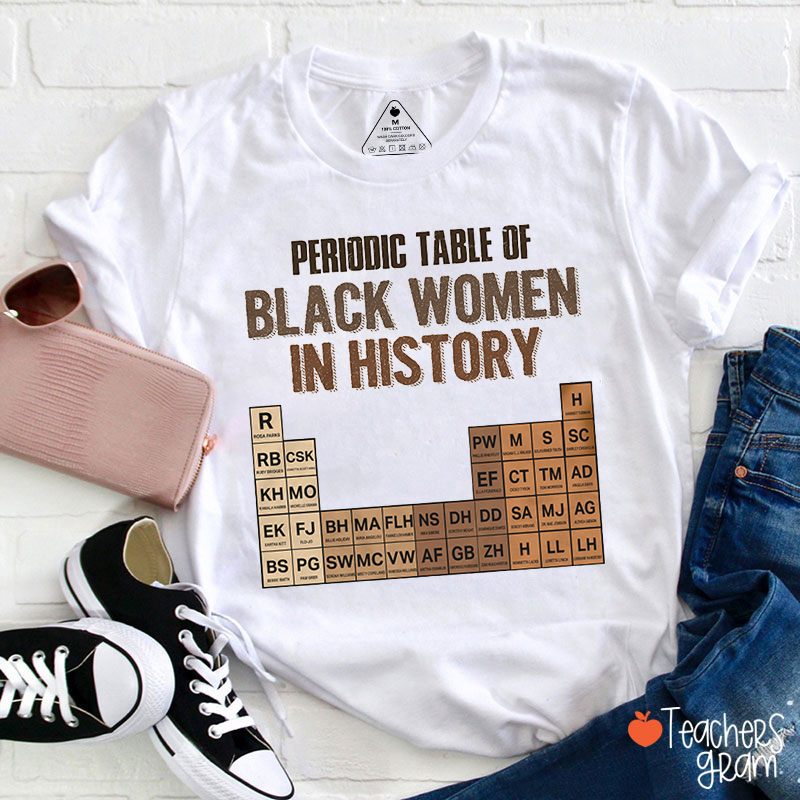 Periodic Table Of Black Women In History Teacher T-Shirt