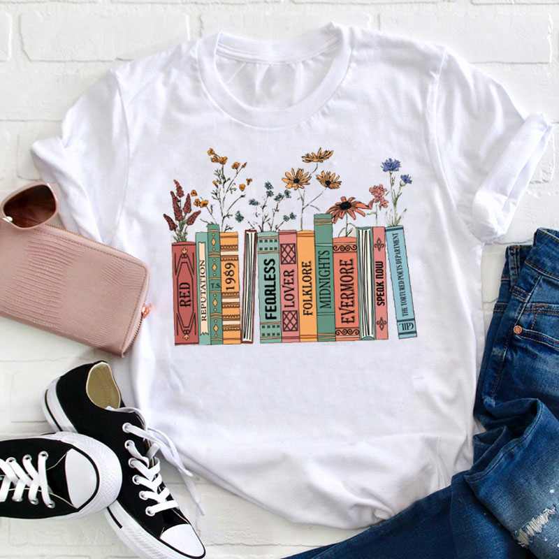 Albums As Books Teacher T-Shirt