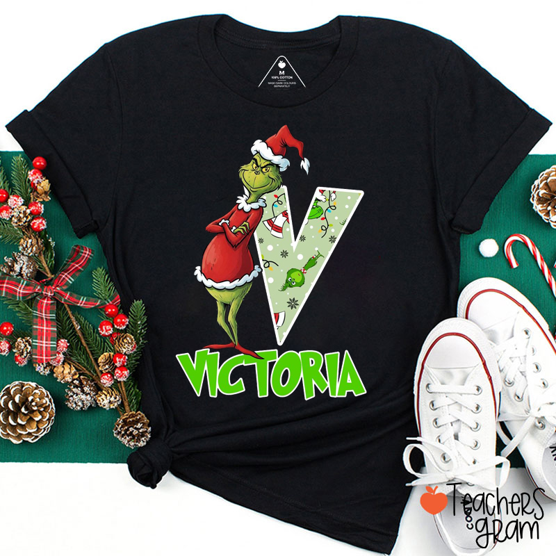 Personalized Name And Initial Mean Guy Teacher T-Shirt