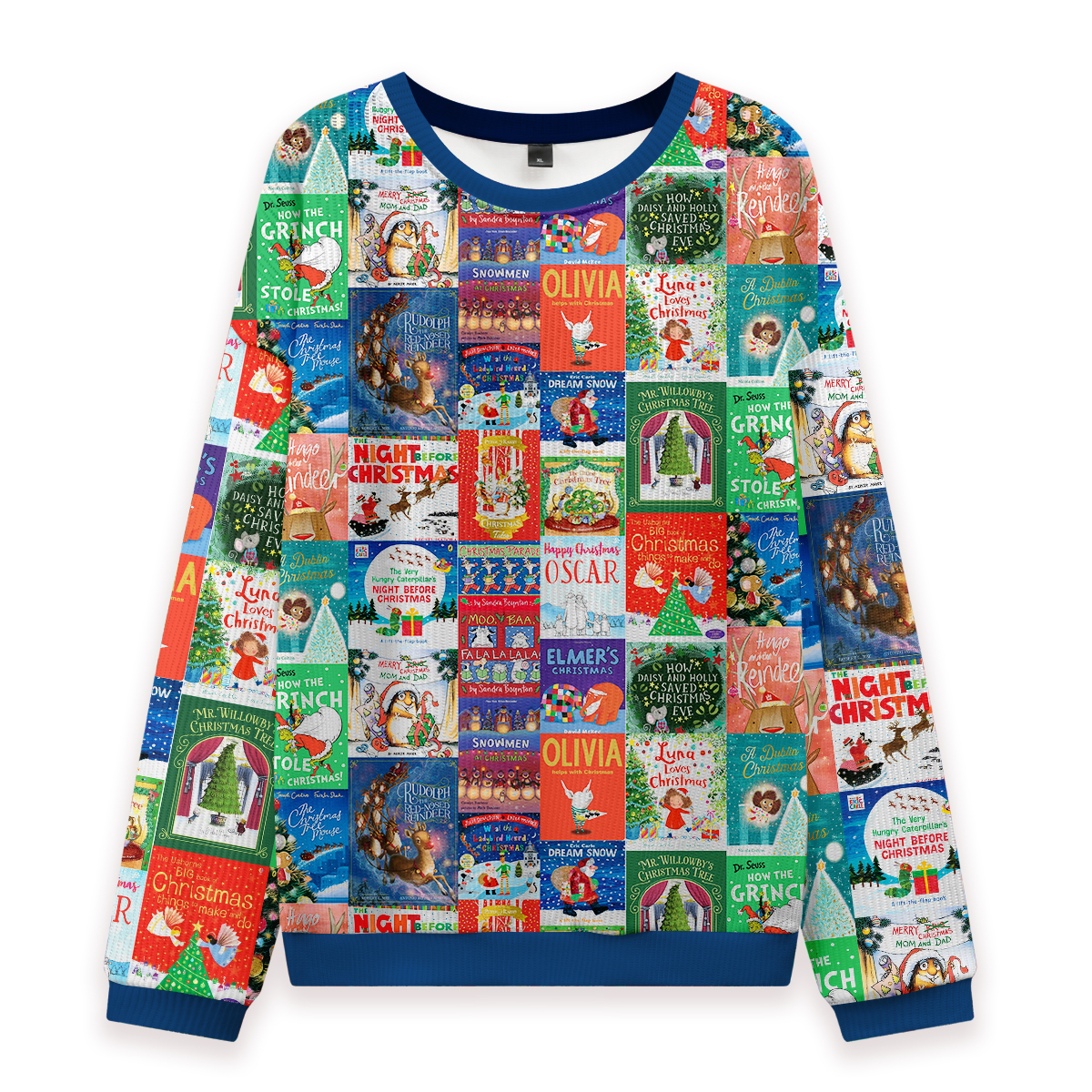 Christmas Children's Books Book Cover Teacher Ugly Knit Sweatshirt