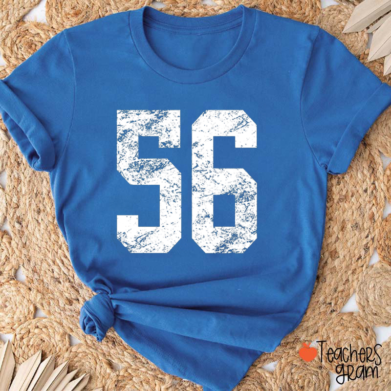 Personalized Number Game Day Teacher T-Shirt