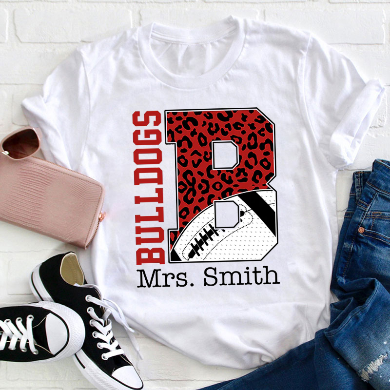 Personalized Mascot And Ball Icon Teacher T-Shirt