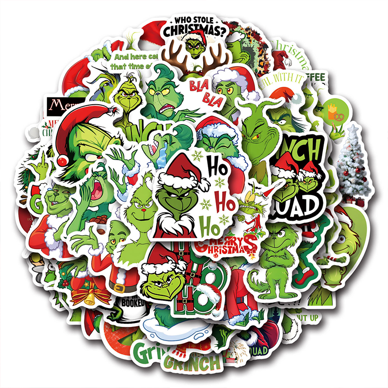 50 PCS Green Guy Christmas Teacher Stickers