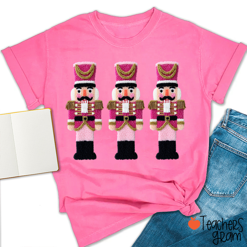 Faux Yarn Christmas Winter Holiday Nutcracker Teacher T-shirt