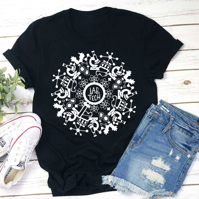 Lab Tech Mandala Teacher T-Shirt