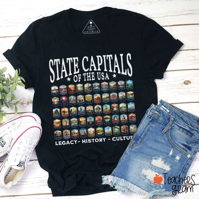 State Capitals Of The USA History Teacher T-Shirt