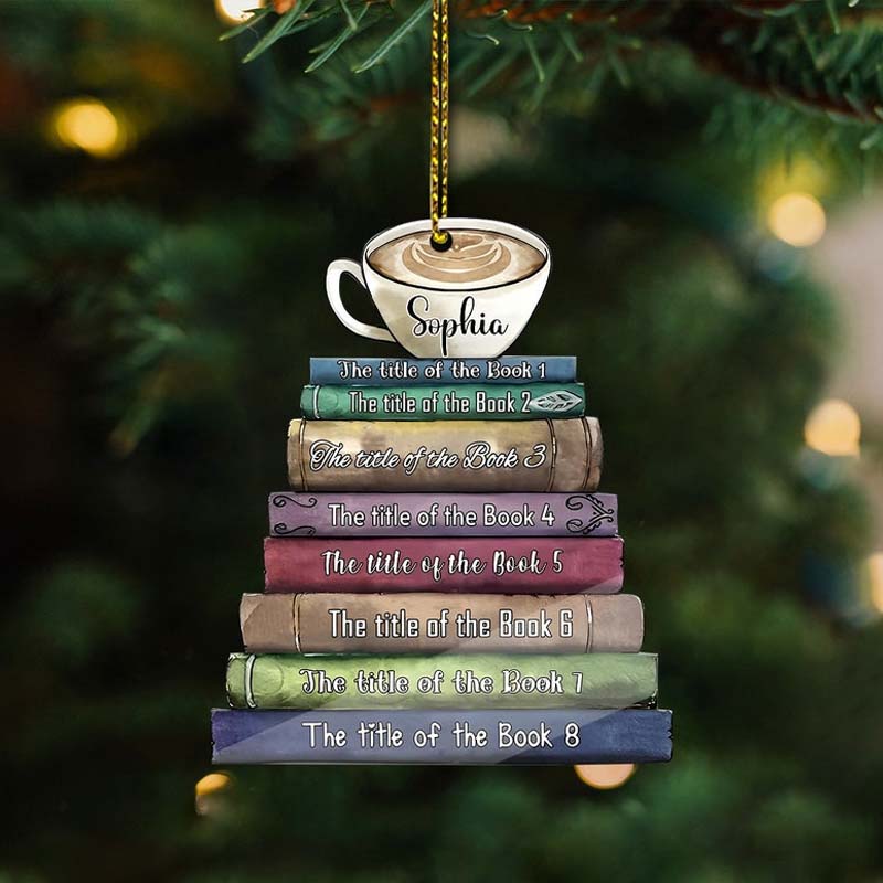 Personalized Bookworm Christmas Ornament