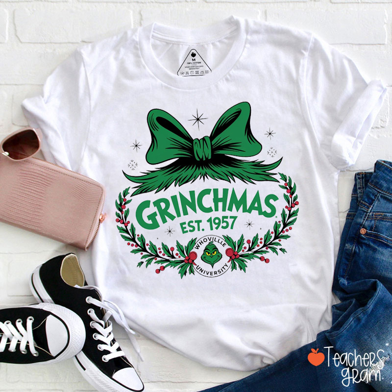 Grinchmas Whoville University Teacher T-Shirt