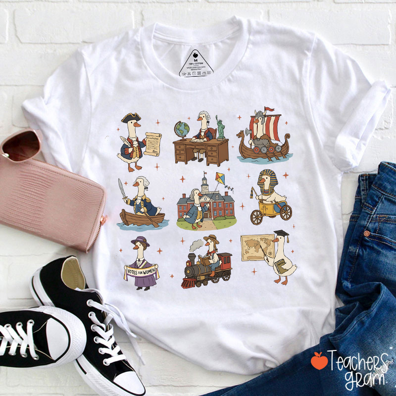 Silly Goose Patriotic Teacher T-Shirt