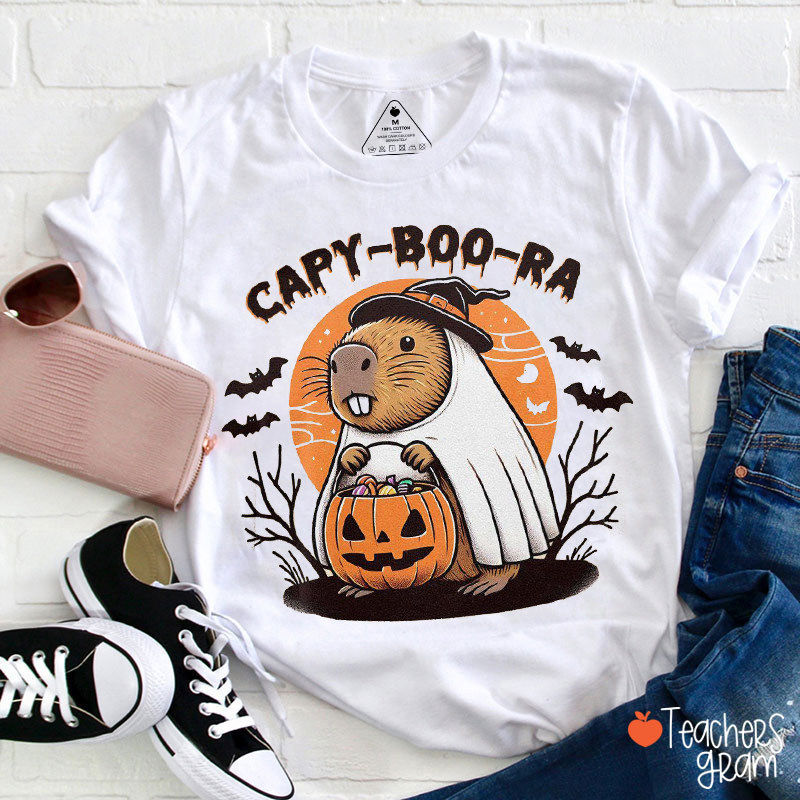 Capy Boo Ra Halloween Teacher T-Shirt