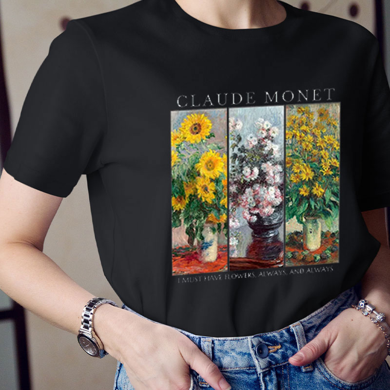 Sunflowers Painting Art Print Teacher T-Shirt