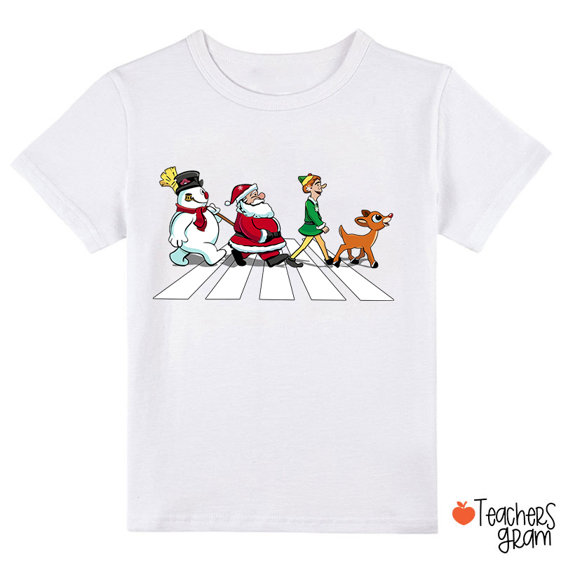 Santa Claus And His Friends Crossing The Road Class T-Shirt