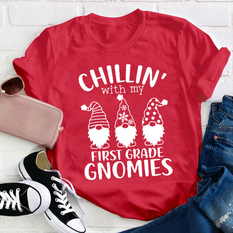 Personalized Chilling With My Gnomies Teacher T-Shirt