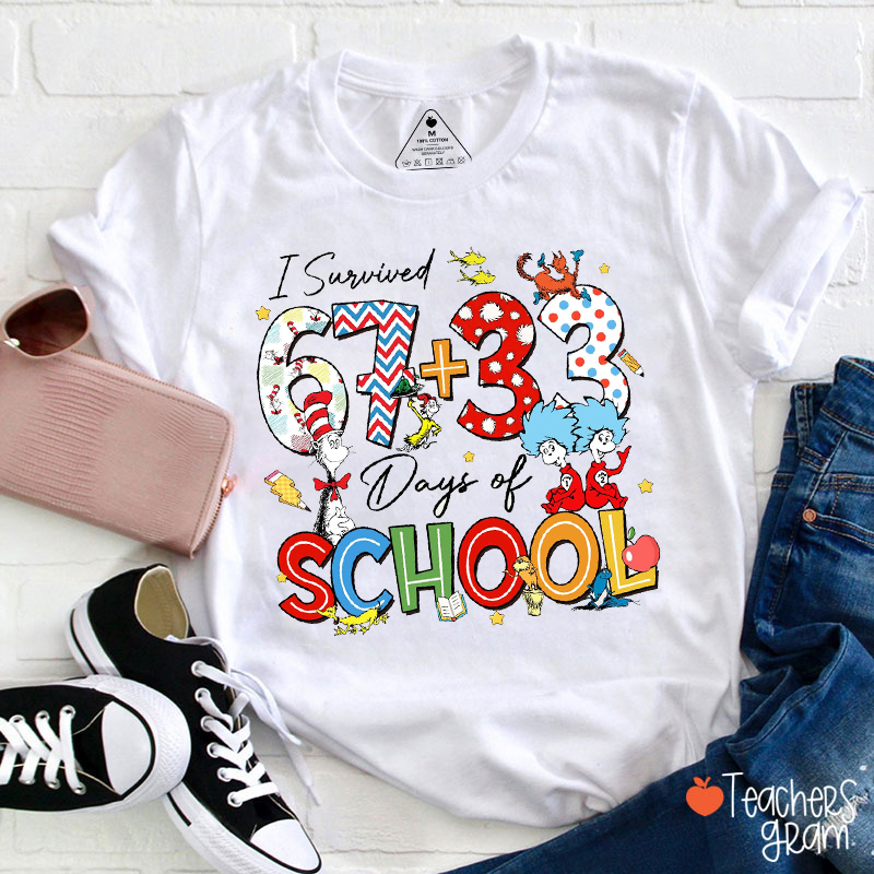 Bruh Six Seven 100 Days Of School Teacher T-Shirt