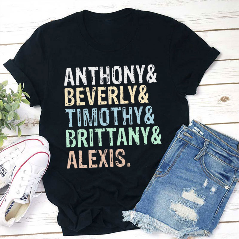 Personalized Name Ampersand Names Teacher T-Shirt
