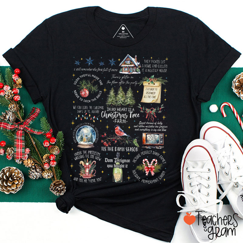 Christmas Lyrics Music Teacher T-Shirt