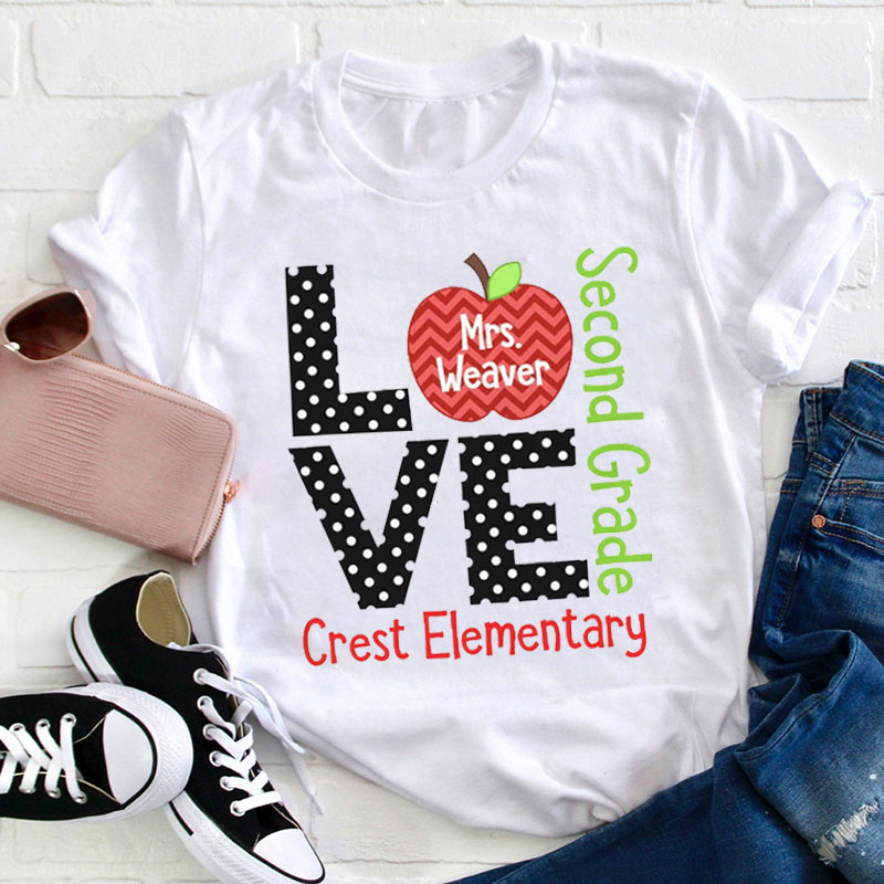 Personalized Teach Them Love Teacher T-Shirt