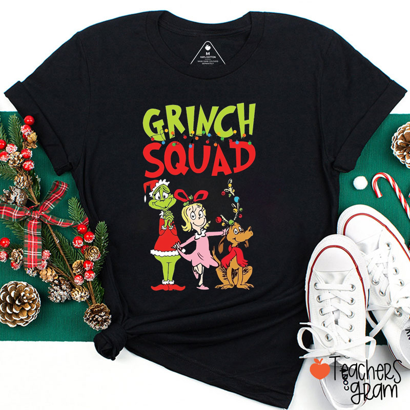 Green Guy Squad Stole Christmas Teacher T-Shirt