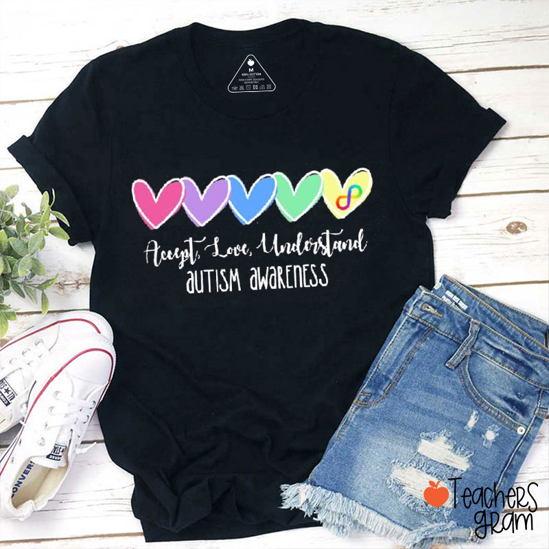 Accept Love Understand Autism Awareness Teacher T-Shirt